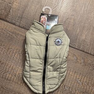 Cold Alert Dog Puffer Vest - green